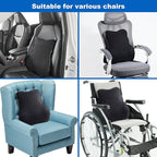 Soft Lumbar Support Pillow for Car Seat and Office Chair Back Support Pillow for Toyota RAV4 and Seat and Truck Driver's seat, Back Cushion for Pain Relief Improve Posture (Suede Cover-Black)