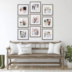 Sheffield Home 9 Piece Gallery Wall Frame Set, 12x12 Inch, Natural