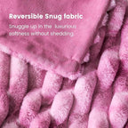 Cozy Bliss Faux Fur Throw Blanket for Couch, Cozy Warm Plush Striped Blanket for Sofa Bedroom Living Room,60 * 80 Inches Tie-dye Pink