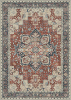 GENIMO 10x12 Area Rugs for Living Room, Machine Washable Non Slip Vintage Rugs, Low Pile Lightweight Chenille Print Rug for Bedroom, Dining Room, Home Office,Bordeaux