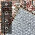 Vintage 9' x 12' Washable Area Rug - Stylish Indoor Rug for Living, Dining or Bedroom - Lightweight Carpet with Non-Slip Backing - Foldable for Easy Placement and Maintenance - Ivory