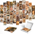 Y2K BOO Brown Sunshine Wall Collage Kit - 50pcs Aesthetic Posters for Room Decor, Warm and Cozy Wall Art, Perfect for Teen Girls' Bedrooms, Trendy Brown Aesthetic