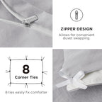 Bedsure Duvet Cover King Size with Fitted Sheet - 4 Pieces Prewashed Cotton-Like Extra Soft Bedding Set, Includes 1 Duvet Cover 104x90 Inches, 2 Pillow Shams, 1 Fitted Sheet, Light Grey