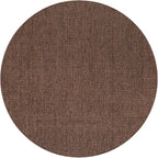 CAMILSON Easy Jute Round Rug 6ft Indoor Outdoor Brown Color Fiber Area Rugs for Living Room Patio and Kitchen Rug, Solid Boho Woven Design Easy-Cleaning, Washable Outside Carpet Alfombras (6 Round)