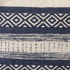 REDEARTH · Tufted Pouf Ottoman with Filler Textured Storage Cube Bean Bag Pouffe Footrest for Living Room, Bedroom, Nursery, Home Decor; 100% Cotton (17.5"X17.5"X17.5", Indigo Impressions)