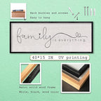 LuZhiQiang Family is Everything Sign Wall Decor 40"x15" Warm Home Sign Wall Art for Entryway Large Hanging Wood Framed (Black)