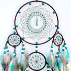 Large Dream Catchers,Boho Handmade Woven Turquoise Dream Catcher Wall Hanging Ornament for Bedroom Living Room Apartment Wedding Party Decor, Festival Blessing Gift (Turquoise)