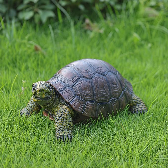 Weather-Resistant Resin Turtle Statue Decoration, Exquisite Handicraft, Artistic Simulation Animal Sculpture, Suitable for Outdoor Gardens, Courtyards, Ponds, Colorful Holiday Decoration Gifts