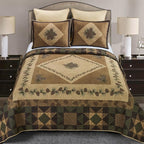 Donna Sharp King Polyester Bedding Set - Antique Pine Lodge Quilt Set with Quilt, Two King Pillow Shams and One Decorative Pillow - Machine Washable