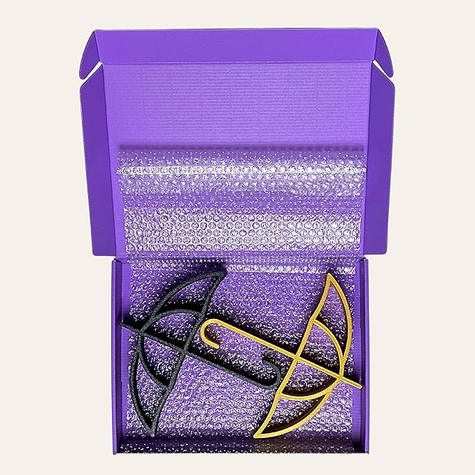 Black & Gold Umbrella Decor – Modern 3D Printed Sculpture for Home or Desk, Minimalist Artistic Accent, Dual Design Set of Two