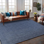 Washable Indoor Outdoor Rug 9x12 Weather Resistant Area Rugs Modern Solid for Porch Deck Balcony Backyard Patio Outside Carpet (9 X 12 Azure Blue)