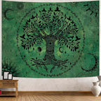 Lunerfex Tree of Life Mandala Tapestry Boho Tapestry for Bedroom Green Tapestries Wall Hanging Living Room Wall Art and Home Decor 70x90