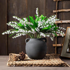 Ceramic Flower Vases, 6 Inch Vintage Terracotta Vases with hadle for Home Decor, Decorative Porcelain Vase, Farmhouse Vase for Home Decor, Living Room, Shelf Decor, Farmhouse, Table, Lyeec