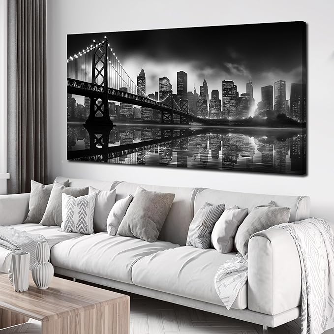 Brooklyn Bridge Wall Art Large City Wall Decor for Living Room Office Wall Decor 29 x 59 Inch