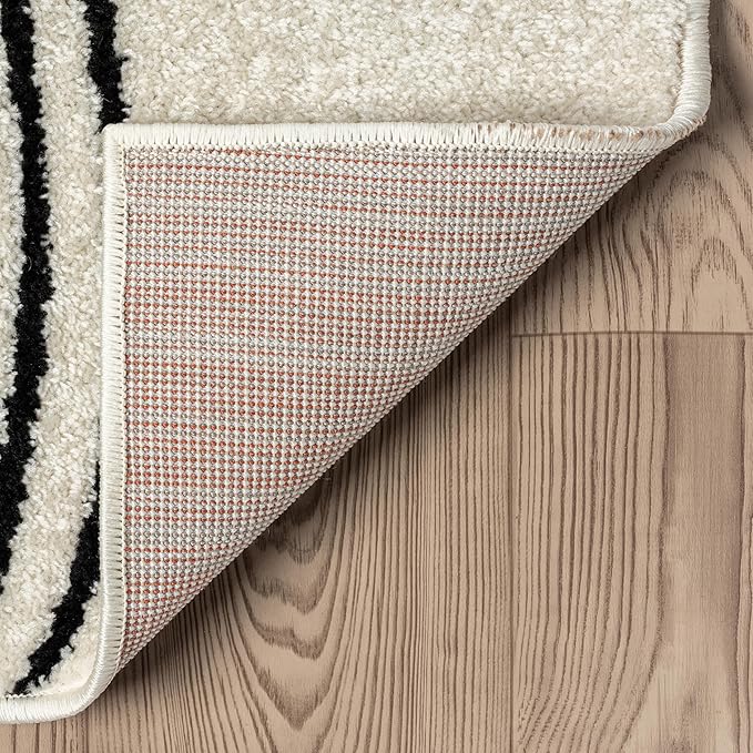 Abani Nuevo Beige Black Swirls Modern Area Rug 8' x 10' for Living Room, Bedroom - Abstract Design - Durable & Easy to Clean