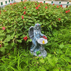 Mrocioa Solar Outdoor Garden Decor Angel Statue Light with Color Changing Birdbath, Waterproof Led Home Decor Figurine Lights for Yard Patio Front Porch, Housewarming Gifts for Thanksgiving Christmas