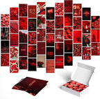 Y2K BOO Bold Red Wall Collage Kit - 50 Aesthetic Posters for Room Decor, Perfect for Dorms and Bedrooms, Vibrant Red Collage Kit for Teen Girls and Bold Spaces