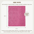 Carriediosa Chunky Knit Throw Blanket 50" X 60", 100% Hand Made Large Chenille Loop Yarn Soft Fluffy Throws for Couch Sofa Bed, Big Crochet Cozy Heavy Thick Cable Woven Blankets, Hot Pink
