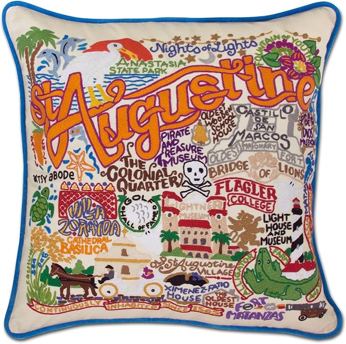 Catstudio St. Augustine Embroidered Decorative Throw Pillow