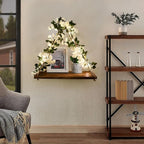 Floating Shelves for Wall,Plant Wall Decor,Hanging Shelf,Cottage Core Decor,Room Decor Aesthetic,Boho Room,Adhesive Shelves,Floating Shelves for No Drilling,Two-Piece Set(White Flower)