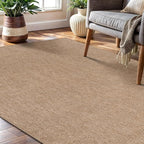 CAMILSON Easy Jute Rug 4x6, Indoor Outdoor Natural Color Fiber Area Rugs for Living Room Patio and Kitchen Rug, Solid Boho Woven Design, Easy-Cleaning, Washable Outside Carpet Alfombras (4 x 6)