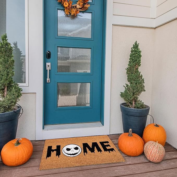 Gertmenian Nightmare Before Christmas Coir Doormat - 2x3 Welcome Mat (2-Pack), Ideal for High Traffic Areas in Front Door, Garage, Entryway - Disney Nightmare Jack Skellington, 80024