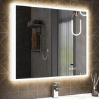 SBAGNO LED Bathroom Mirror with Lights, 32''x28'' 3D Border Bathroom Vanity Wall Mirror with Bluetooth, Anti-Fog, Stepless Dimming, 3 Colors, Tempered Glass Lighted Vanity Mirror for Bathroom