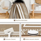 Outdoor Patio Rug, Outside Rectangular Carpet, Moroccan Geometric Rugs, Washable Large Indoor Outdoor Rug 6x9 Mats for RV, Picnic, Backyard, Deck, Balcony, Porch, Beach