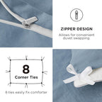 Bedsure Duvet Cover King Size with Fitted Sheet - 4 Pieces Prewashed Cotton-Like Extra Soft Bedding Set, Includes 1 Duvet Cover 104x90 Inches, 2 Pillow Shams, 1 Fitted Sheet, Mineral Blue