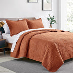 Love's cabin Quilts for Queen Bed Umber Bedspreads - Soft Bed Summer Lightweight Bedspread Comforter - Modern Style Coin Pattern Coverlet for All Season - 3 Pieces (1 Quilt, 2 Pillow Shams)