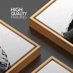 SIGNWIN 3 Piece Framed Canvas Wall Art Highland Cattle in Front of Snowy Mountain Duotone Black and White Canvas Prints Home Decoration for Living Room,Bedroom - 16"x24"x3 Natural