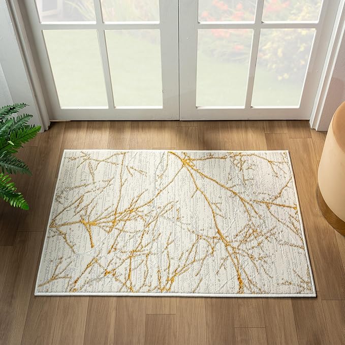 LUXE WEAVERS Sunset Collection 372 Gold 2x3 Modern Abstract Area Rug