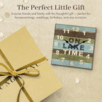 Young's Inc Wooden Mountain Time Wall Clock with Bear - 12" W x 12" H - Farmhouse Living Room Decor - Rustic Wall Clock