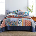 Secgo Twin Size Quilt Size - 100% Cotton Twin Comforter Set Bedding Sets (68 * 86 Inch) with 2 Pillow Shams, Patchwork Reversible Lightweight Bedspread