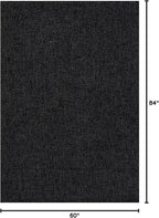 CAMILSON Easy Jute Rug 5x7, Indoor Outdoor Dark Gray Black Farmhouse Area Rugs for Living Room Patio and Kitchen Rug, Solid Boho Woven Design, Easy-Cleaning, Washable Outside Carpet Alfombras (5 x 7)