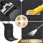 Yimobra Front Door Mat Outdoor Indoor Entrance, 100% Waterproof All-Season All Weather Doormat, Welcome Matt Outside Entry, Non Slip, Low Profile, Heavy Duty Patio Porch Floor Mat,29.5 x 17,Black Grey