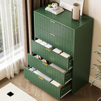 5 Drawer Dresser for Bedroom, Tall Dresser Chest of Drawers with Gold Handles, 32 Inch Wide Nightstand with for Bedroom, Living Rooms, Offices, and Entryways, Green