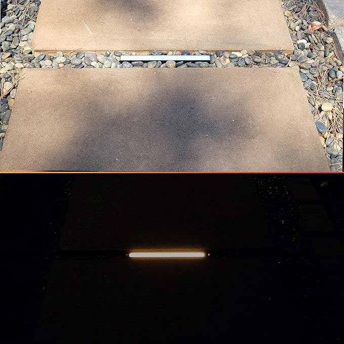LUMENGY Paver Light Slim 0.5x9 Inch (0.55X8.85X2.2) Glare-Free Steel Brick Lighting for Pavers, Walls, Driveway & Pathway Borders 2700K Warm White, Waterproof IP67, Drive-Over Rated - 12V AC/DC