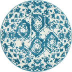 Unique Loom Rosso Collection Vintage Traditional Distressed Blue Round Rug (3' 3 x 3' 3)