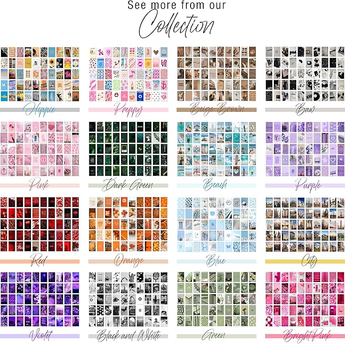 Mystic Black & White Aesthetic Wall Collage Kit – 50 Bold & Mysterious Photos, 4"x6" Semi-Gloss Prints for Teen Girls Dorm Room Decor, Monochrome Minimalist Art, Ideal Gift for Birthday & Graduation