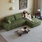 108" Sectional Couches for Living Room Modern Modular Sofa with L-Shape Couchs Upholstered Boneless Couch Deep Seat Sectional Couch with Chaise (Green, Right Facing Chaise+2Seaters)