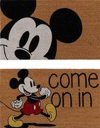Gertmenian Disney Mickey Mouse Coir Doormat - 2x3 Welcome Mat (2-Pack), Ideal for High Traffic Areas in Front Door, Garage, Entryway - Love/Hello, 47533