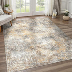 Area Rugs 8x10 for Living Room Bedroom, Modern Abstract Machine Washable Rug, Large Soft Low Pile Floor Cover with Non Slip Backing for Dining Room, Warm Beige Mist