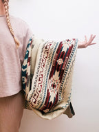 Inca Aztec Throw, Queen, King Blanket | Southwest Indian Navajo Boho Style | Native Cover for Camping, Bedding, Couch, Vanlife | Faux Alpaca, Lightweight, Hypoallergenic (Chimborazo Beige, Queen)