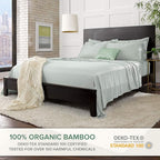 Short Queen Sheets by Pure Bamboo for RV Camper (60"x75") - Genuine 100% Organic Viscose Derived from Bamboo Bed Sheet Set, Soft & Cooling, Lifetime Quality Promise (Short Queen, Sea Glass)