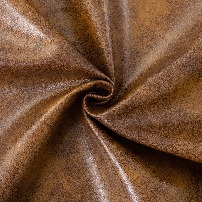 Furnimart Faux Leather Accent Chair Mid Century Modern Living Room Chairs; Comfy Armchair Leisure Vanity Guest Wingback Chair for Office Study Vanity Bedroom Waiting Room PU Yellow Brown