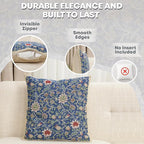 Charlotte Home Furnishings Throw Pillow Covers 16x16 in, Royal Blue Decorative Couch Pillow Covers, Boho Decor European Tapestry Cushion Cases, Living Room Cozy Home Decor, Jacquard Woven Soft Cotton