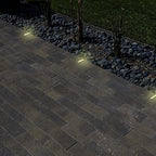 LUMENGY Paver Light Slim 0.5x4 Inch Glare-Free Steel Brick Lighting for Pavers, Walls, Driveway & Pathway Borders 2700K Warm White, Waterproof, Drive-Over Rated - 12V AC/DC