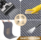 Yimobra Front Door Mat Outdoor Indoor Entrance, 100% Waterproof All-Season All Weather Doormat, Welcome Matt Outside Entry, Non Slip, Low Profile, Heavy Duty Patio Porch Floor Mat,29.5 x 17,Gray White