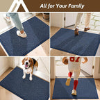 COSY HOMEER-Door-Mat 32"x48" Non Slip Absorbent Entryway Rugs Dirt Trapper Doormats Washable Entrance Mats Low Pile Welcome Floor Mat for Front Back Door and Entry Mats,Navy Blue